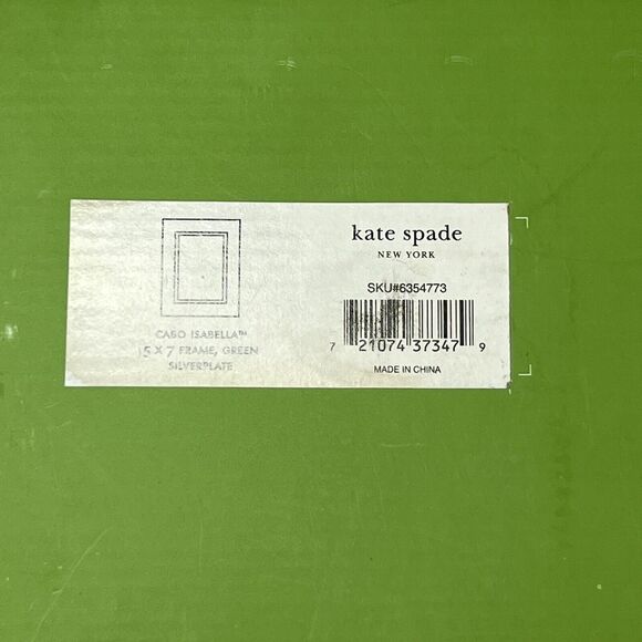 Kate Spade Cabo Isabella 5x7 Silverplate Green Frame in box - Picture 7 of 12